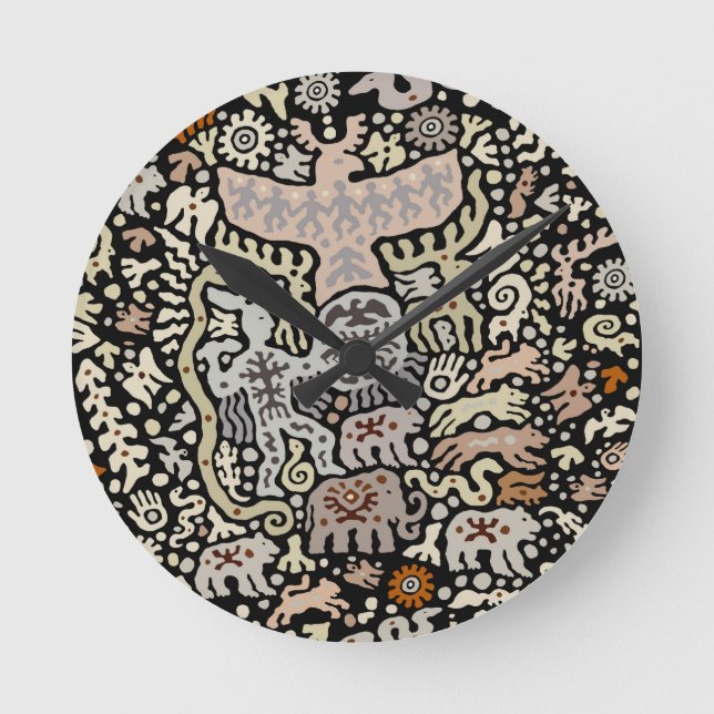 Shaman Peyote Ritual Runde Wanduhr (Vorderseite)
