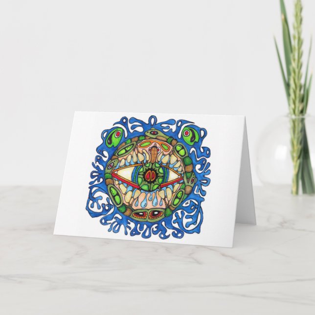 Shaman Spirt: Blue Frog-Eye Shaman Medicine Karte (Vorderseite)