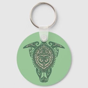 Shamanic Sea Turtle Symbol + Ihre Ideen Schlüsselanhänger