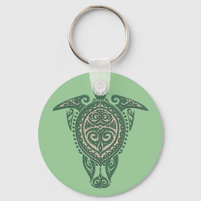 Shamanic Sea Turtle Symbol + Ihre Ideen Schlüsselanhänger (Vorderseite)