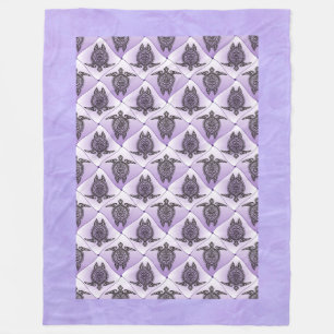 Shamanic Sea Turtles Pattern - violet Fleecedecke