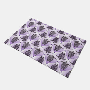 Shamanic Sea Turtles Pattern - violet Fußmatte