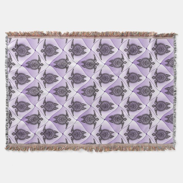 Shamanic Sea Turtles Pattern - violett Decke (Vorderseite)
