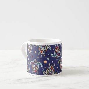 Shamanic Sea Turtles Pattern + your backgr. color Espressotasse