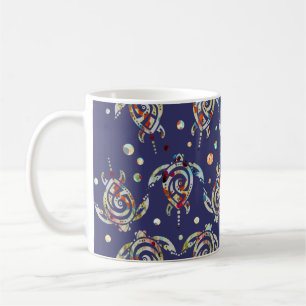 Shamanic Sea Turtles Pattern + your backgr. color Kaffeetasse
