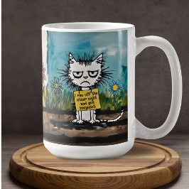 Shamed Cat Sign Funny Phrase Niedlicher Cartoon Kaffeetasse