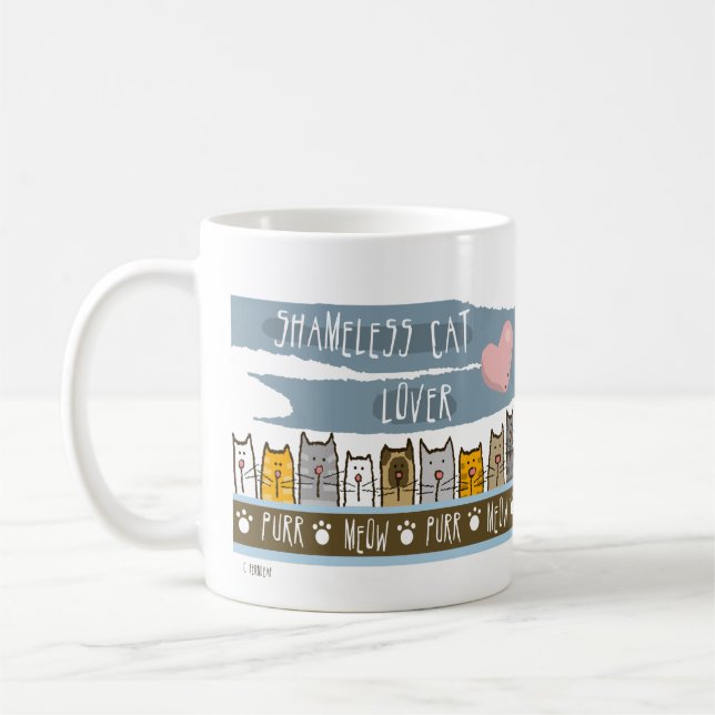 Shameless Cat Lover Kaffeetasse (Links)