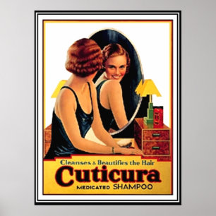 Shampooing pour beaux cheveux Affiche vintage