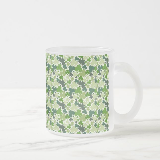 Shamrock 10 oz de verre givré Mug (Droit)