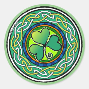 Shamrock-Aufkleber Runder Aufkleber