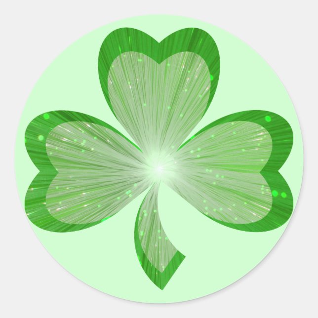 Shamrock autocollant rond vert (Devant)