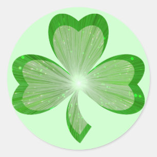 Shamrock autocollant vert rond