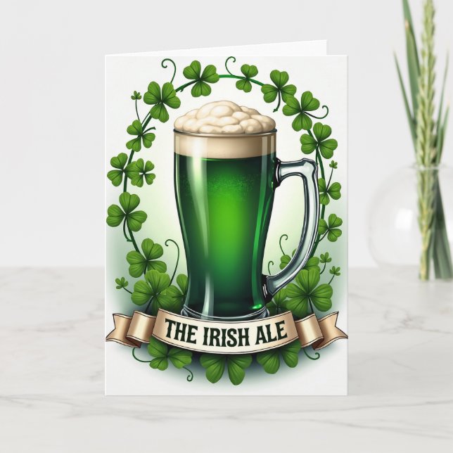 Shamrock Beer Glass Pattern Card Karte (Vorderseite)