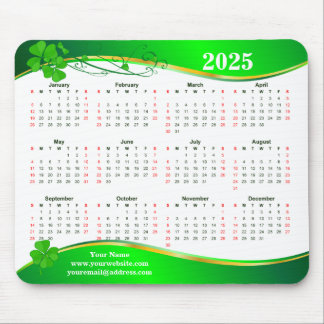 Shamrock chanceux 2025. Tapis de souris