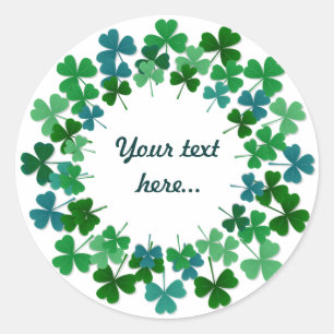 Shamrock Circle Custom Text Runder Aufkleber