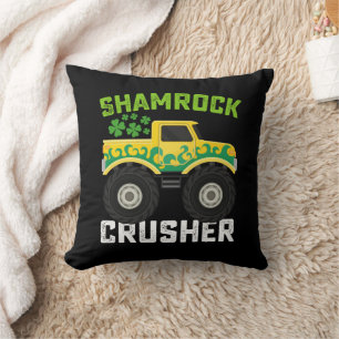 Shamrock Crusher Monster Truck St. Patrick's Tag Kissen