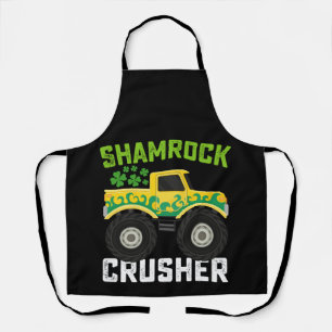Shamrock Crusher Monster Truck St. Patrick's Tag Schürze