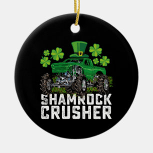Shamrock Crusher St Patricks Day Monstertruck Keramik Ornament