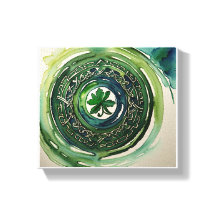 Shamrock d'aquarelle en toile de noeud céleste Imp