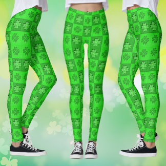 Shamrock de trèfle vert à trois feuilles Leggings 