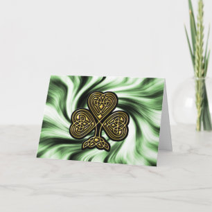 shamrock d'or celtique carte de jour St Patrick