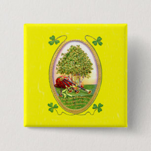 Shamrock Dudelsack Gold Grün Button