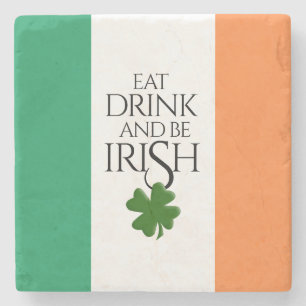 Shamrock Eat Drink and Be Irish Flagge Steinuntersetzer