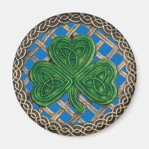 Shamrock Et Célèbre Noeuds Bleu Magnet