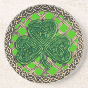 Shamrock Et Celtic Knots Dessous de verre Vert