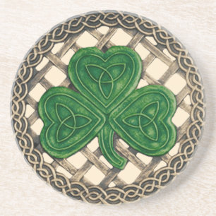 Shamrock Et Noeuds Celtiques Dessous de verre Beig