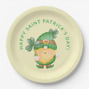 Shamrock Gnom Glücklicher St. Patrick's Tag Pappteller