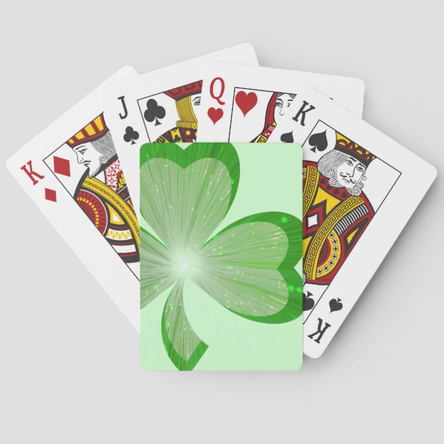 Shamrock Grandes cartes à jouer vert (dos)