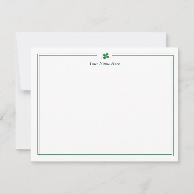 Shamrock Green Personal Note Card Mitteilungskarte (Vorderseite)