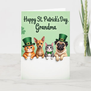 Shamrock Haustiere Oma Karte