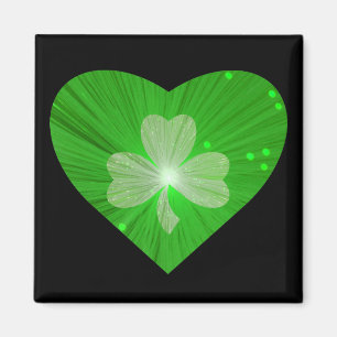 Shamrock Heart frigo aimant noir