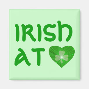 Shamrock Heart 'Irish at Heart' aimant vert