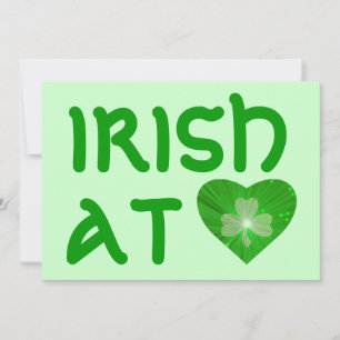 Shamrock Heart 'Irish at Heart' invitation verte