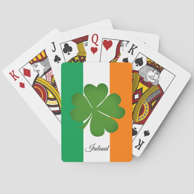 Shamrock, Irish Flag, Ireland Playing Cards Games Spielkarten (Rückseite)