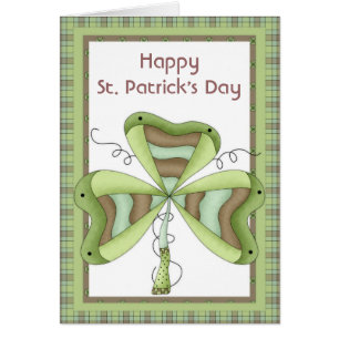 Shamrock irlandais 1 Bonne carte St. Patrick's Day