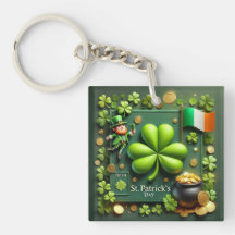 Shamrock irlandais et drapeau Saint Patrick's Day