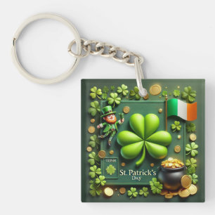 Shamrock irlandais et drapeau Saint Patrick's Day