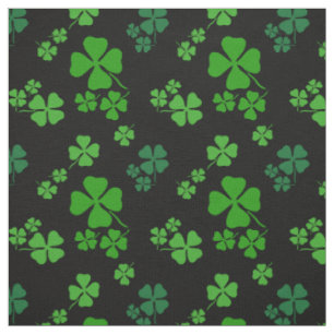 Shamrock irlandais, noir, copie verte de tissu de