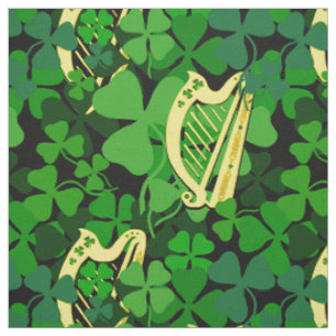 shamrock irlandais, noir, tissu de haricots irland