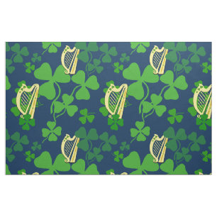 shamrock irlandais, noir, tissu de harpe irlandais