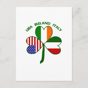 Shamrock Italien USA Irisch Postkarte