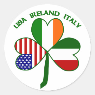 Shamrock Italien USA Irisch Runder Aufkleber