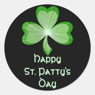 Shamrock 'Jour de la St Patrick' autocollant rond 