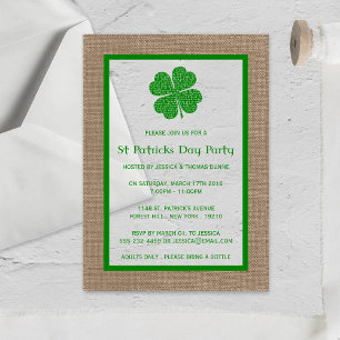 Shamrock & Jute St. Patrick's Day Acryleinladungen