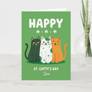 Shamrock-Katzen-Happy-Sons-Tag-Karte Karte