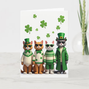 Shamrock-Katzen-Muster-Feiertagskarte Karte